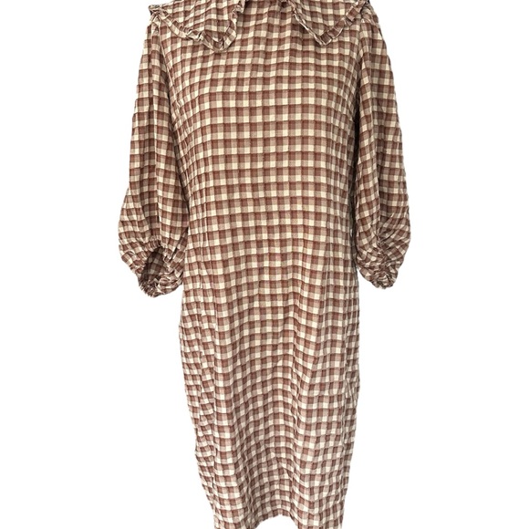 Chic Plaid Dress with Wide-Brim Hat - Picture 2 of 5